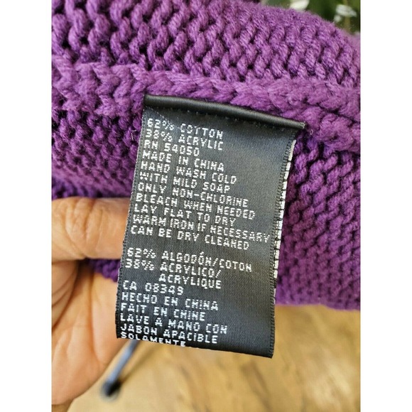 Kasper Women's Purple Acrylic Short Sleeve High Neck Knit Sweater Size X-Large - Picture 8 of 9
